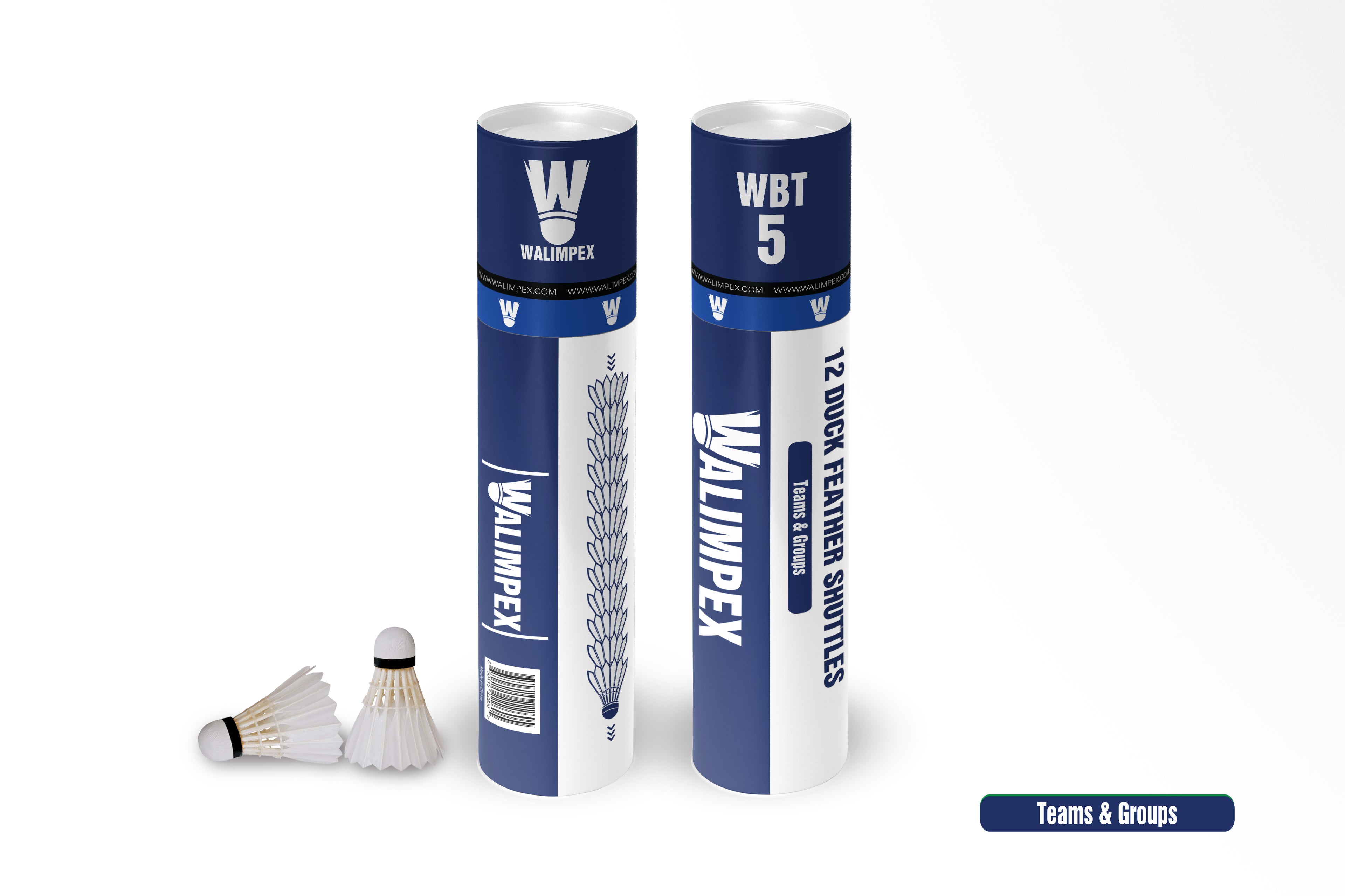 Walimpex WBT- 5: 12 Feather Badminton Shuttlecocks