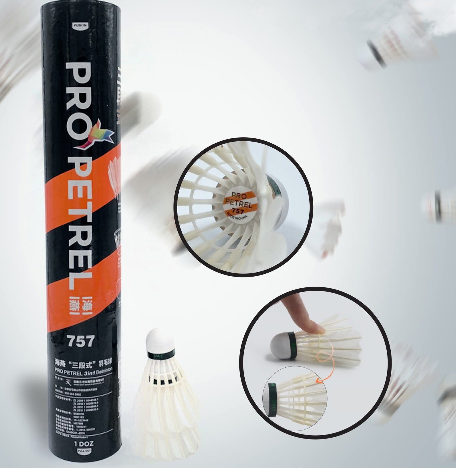 Pro petrel 757 shuttlecock 3 in 1