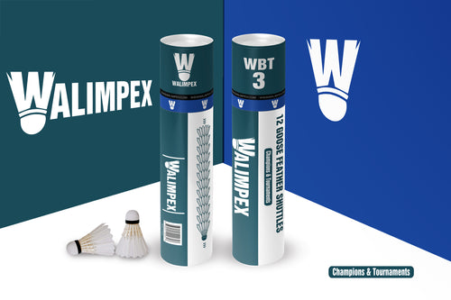Walimpex WBT- 3:  12 Goose Feather Shuttlecocks For Tournament