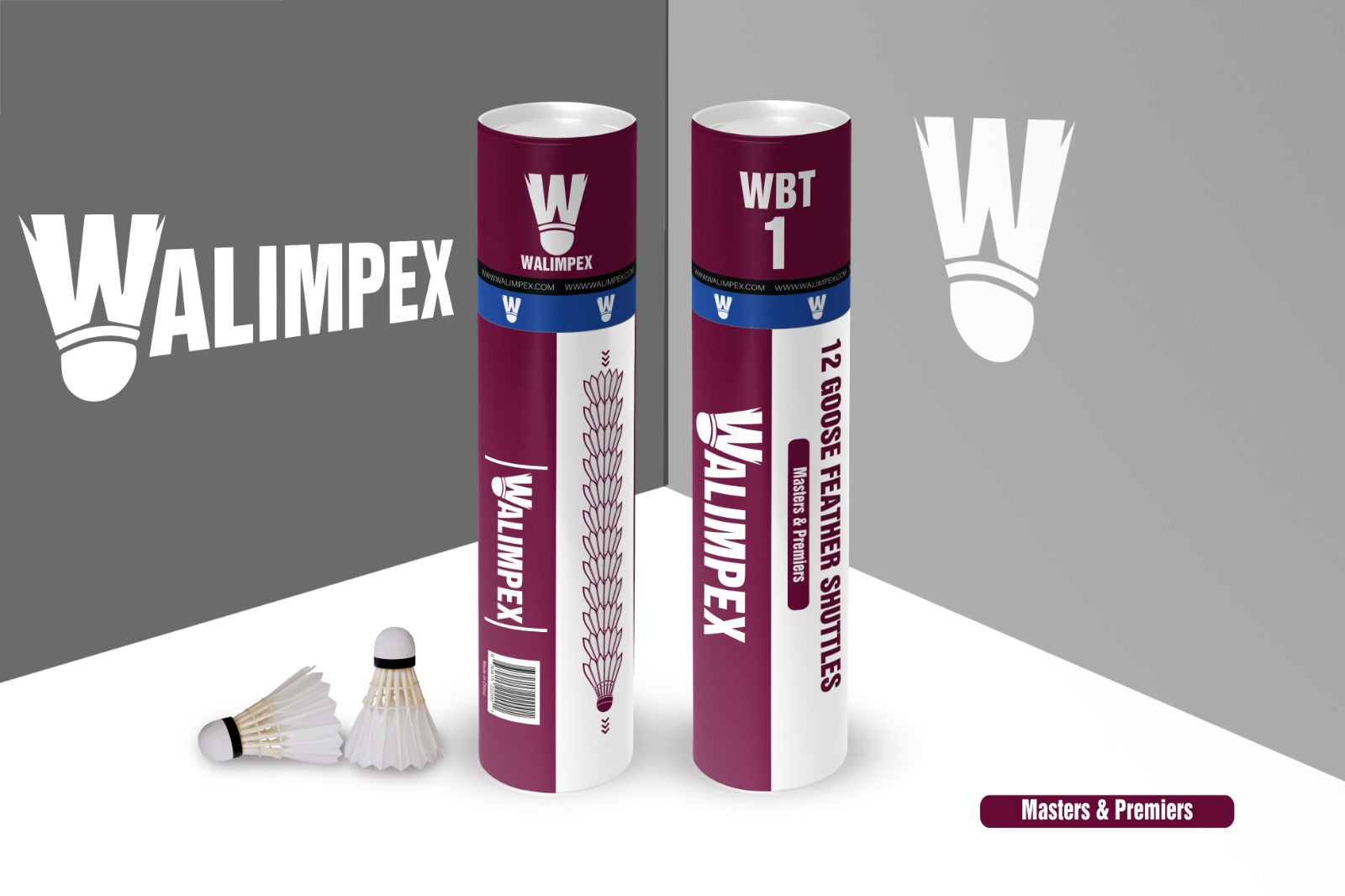 Walimpex WBT- 1:  12 Premium Goose Feather Shuttlecocks