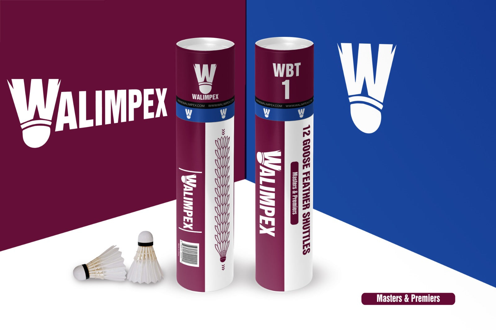 Walimpex WBT- 1:  12 Premium Goose Feather Shuttlecocks