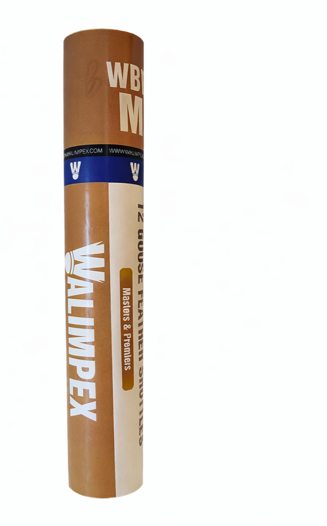 Walimpex WBT- M:  12 Finest Quality Goose Feather Shuttlecocks. Masters & Premiers (Luxury Golden Tube) – UK Premier